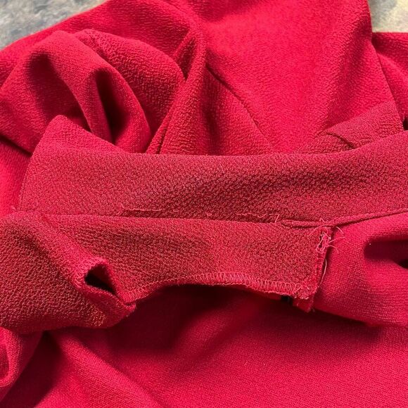 Los Angeles Women Red Short Sleeve Open Front Cardigan - Picture 6 of 9